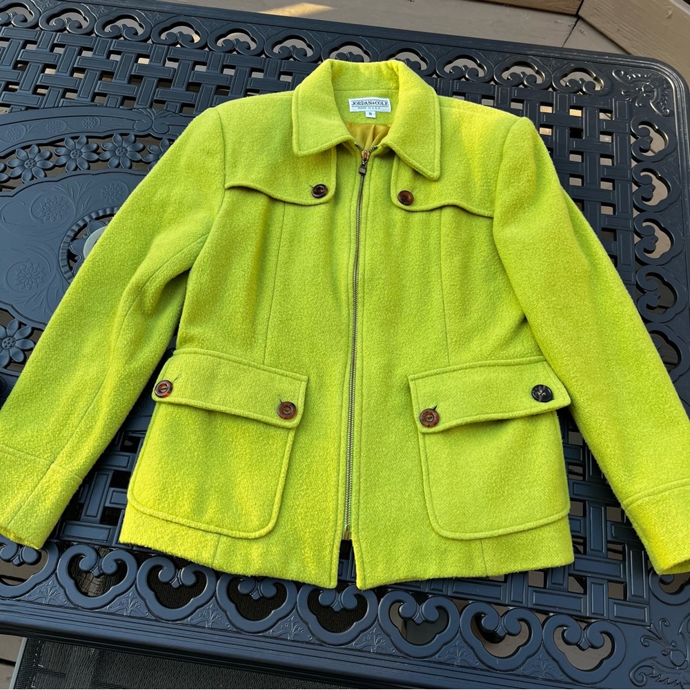 Jordan & Cole Pendleton Lime Green Wool Jacket